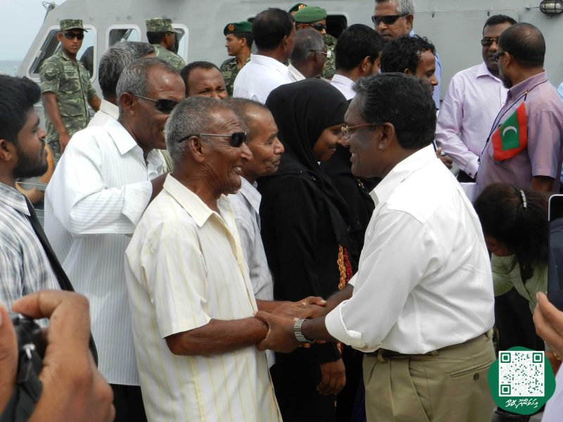 ފޮޓޯ: ރައީސް ވަހީދު އިހަވަންދޫއަށް ވަޑައިގަތުމުން މަރުހަބާ ދެންނެވުން