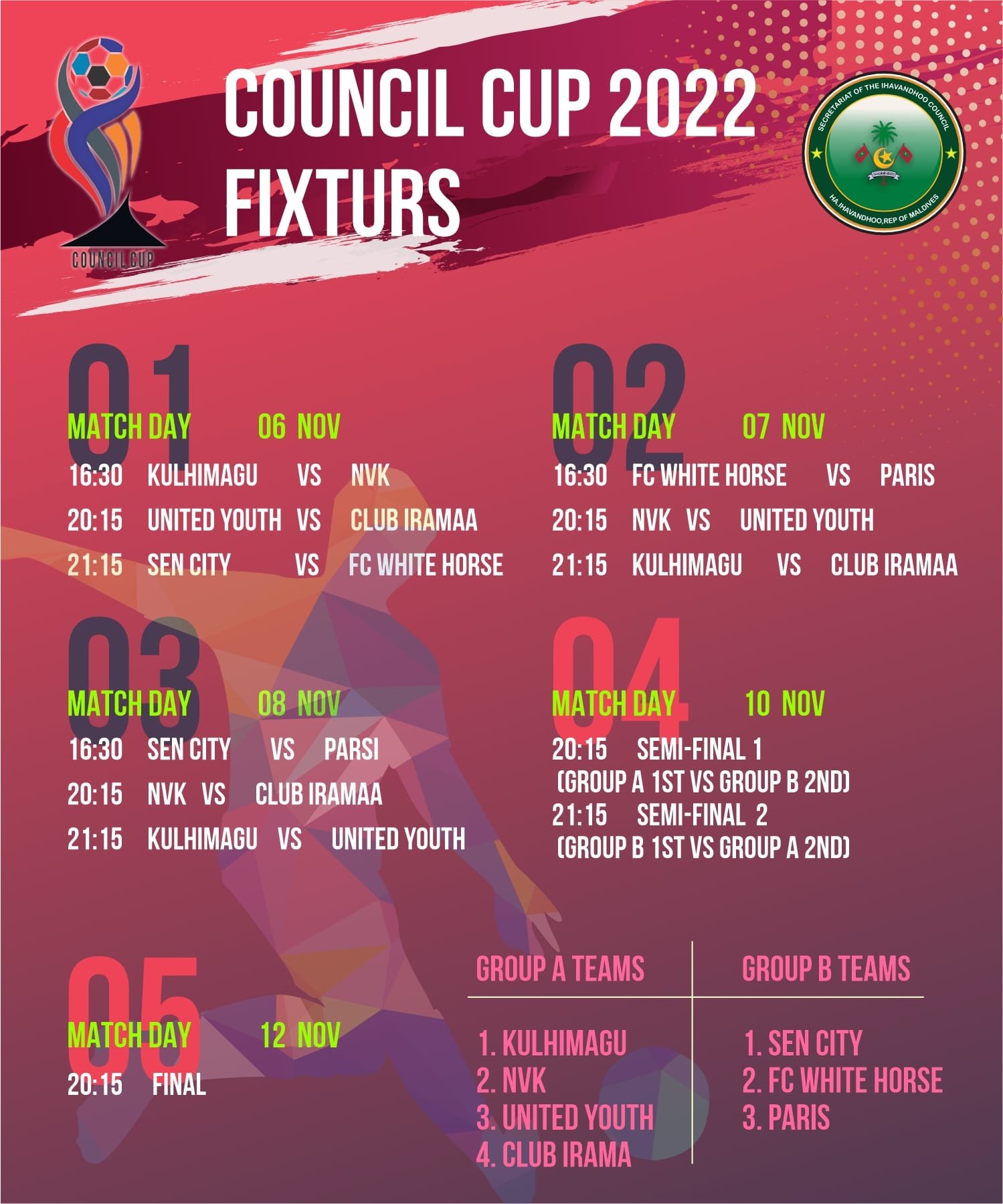 council-cup-scedule-2022